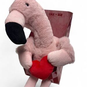 Coco+Lola Weighted Pink Flamingo Plush with Heart NEW IN BOX